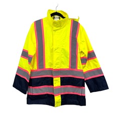 Utility Pro Safety Jacket Neon High Visibility Ansi Class 2 Hooded Zip Women Xl