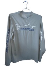 Vineyard Vines Performance Mens Medium Gray White Spell Out Logo Pullover Fish