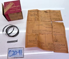 Vintage NOS Simplex MP-62 Piston Ring Set 1933 -1934 Dodge Plymouth 6CYL C20-41