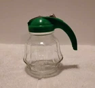Vtg syrup pitcher Green lid L5 Federal Practical Housewares Chicago 49