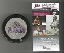 Aleksander Barkov Signed Florida Panthers Vintage Souvenir Puck JSA COA