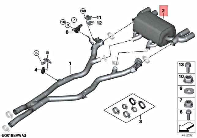 Genuine BMW M4 GTS F82 Coupe Rear Silencer 18307857329 | eBay