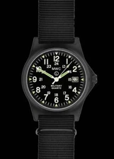 MWC G10LM 12/24 Cover Non Reflective Black PVD Military Watch G10LM1224PVD