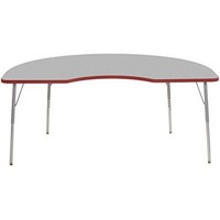 Ecr4kids 48in Kidney Contour Activity Table W/ Standard Leg Grey/red Ecr4kids 48in Kidney Contour Activity Table W/ Standard Leg Grey/red