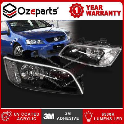 Pair Head Light + Protector With LED DRL For Holden Commodore VE Series 1 Lumina