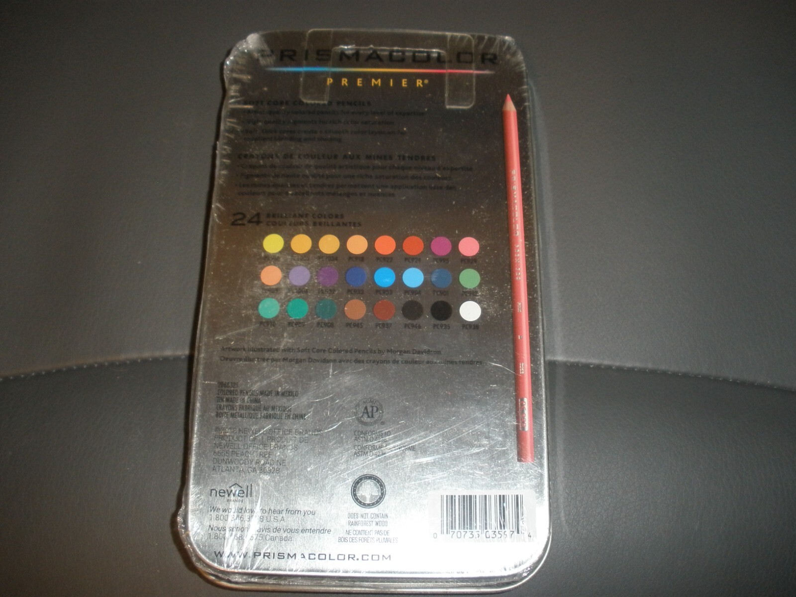 NEW 2018 Prismacolor Premier 24 Colored Pencils Soft Core in Tin