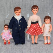 ARI GERMAN Vintage Miniature Doll House Family Rubber Doll Mama Papa 1960s Set 2
