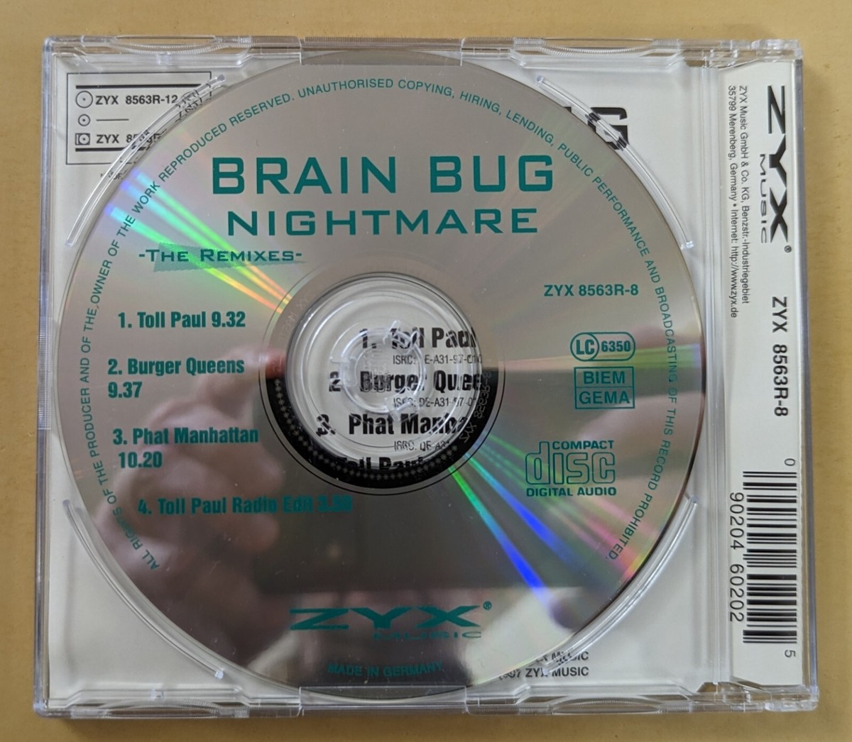 Brain Bug- Nightmare- The Remixes CDS- 4TRK MAXI-SINGLE! ZYX