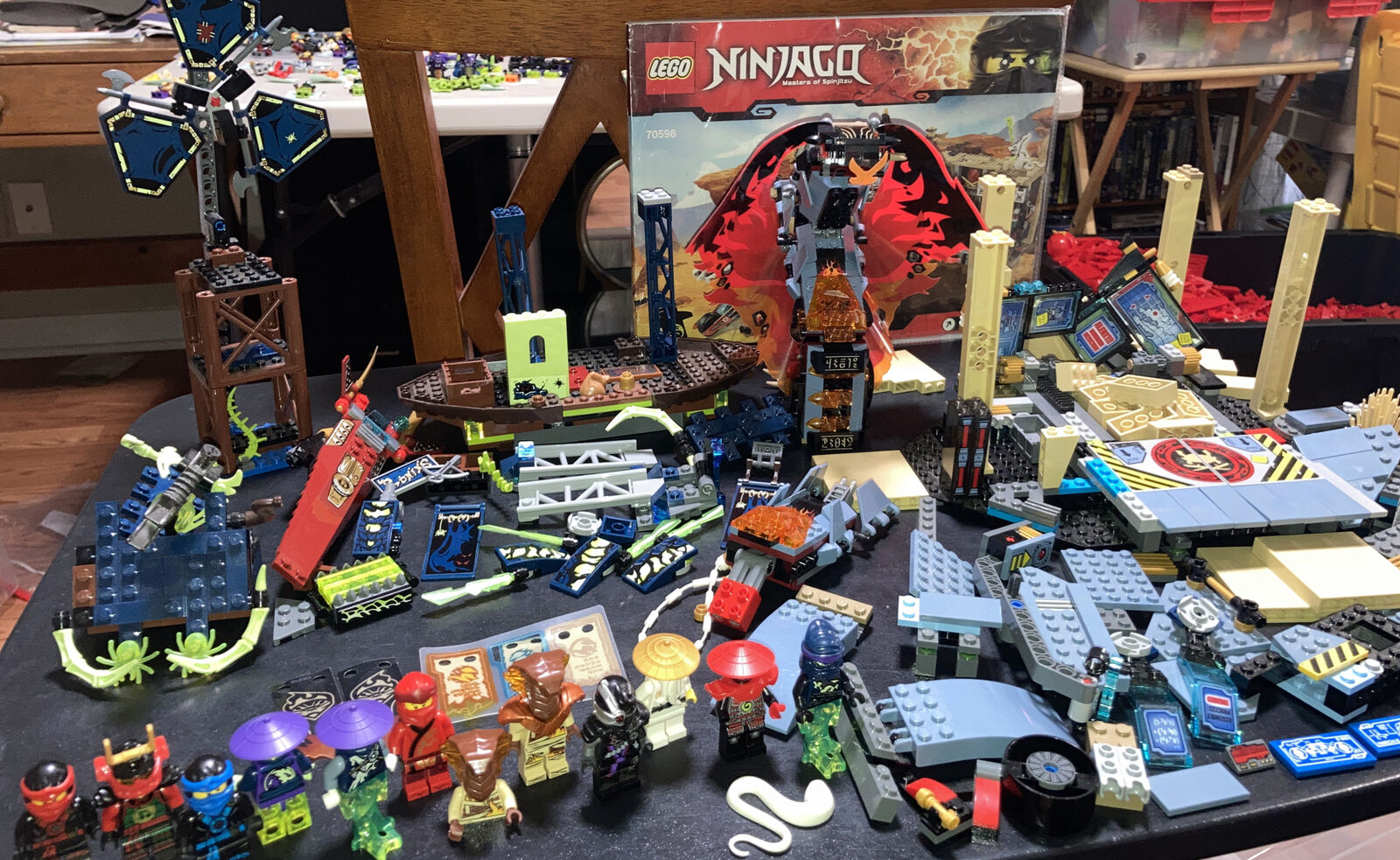 LEGO NINJAGO Lot:Fire Fang 70674, City Of Stix 70732, Samurai X Cave Chaos 70596