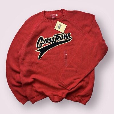 Vintage Guess Jeans Guess Jumper Sale Vintage Deadstock Men's Guess  Embroidered Knit Sweater 90s Hip