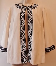 Joanna Hope White Cream Occasion Jacket With Sequin Embroidered Trim Uk14 - 16