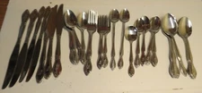 Custom Craft Stainless Steel Flatware 38 Mixed Pieces Korea Monogram B CUS11 GUC