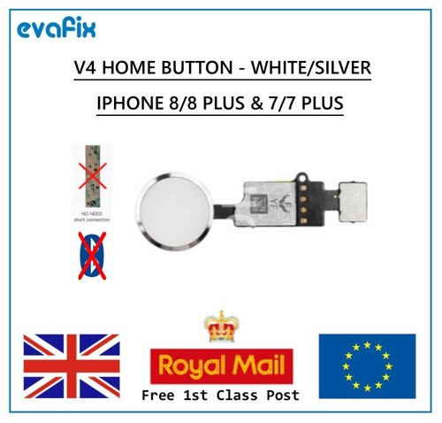 V4 YF Universal Home Button (NO BLUETOOTH) iPhone 8 / 7 / Plus - Silver - UK - Picture 2 of 2