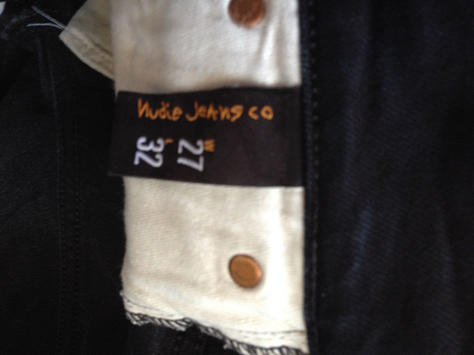 NUDIE MEN'S JEANS TAPE TED BLACK RING 27 X 30 eBay