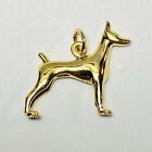 14K Yellow Gold Dobermann Pinscher Dog 20mm Pendant 3.1g
