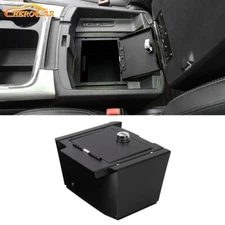 Black Center Console Private Lock Box Safe Vault Organizer For Ram 1500 2009-18