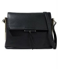 Sandro Bia Grained Leather Black Convertible Shoulder Bag Crossbody