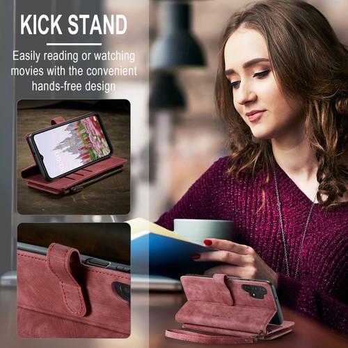 For Samsung Galaxy S25 Ultra S24 FE S23 S22 S20 Zipper Pocket Wallet Case +Strap - Picture 37 of 46