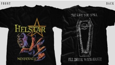 2 sides Nosferatu Helstar Band Boy Shirt Classic Black Unisex S-5XL