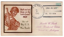 Linto WWII Patriotic 1943 U.S. Navy CCL FREE "Trobriand IS. Taken"  ONLY 25