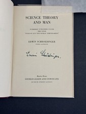 SCIENCE THEORY AND MAN Signed by Erwin Schrodinger