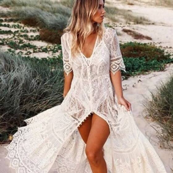 Spell & The Gypsy Collective RHIANNON GOWN Size M Color Cream NWT