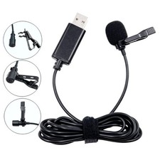 USB 2.0 Mini Lavalier Lapel Buttonhole Mini Microphone For Camera Phone Laptop