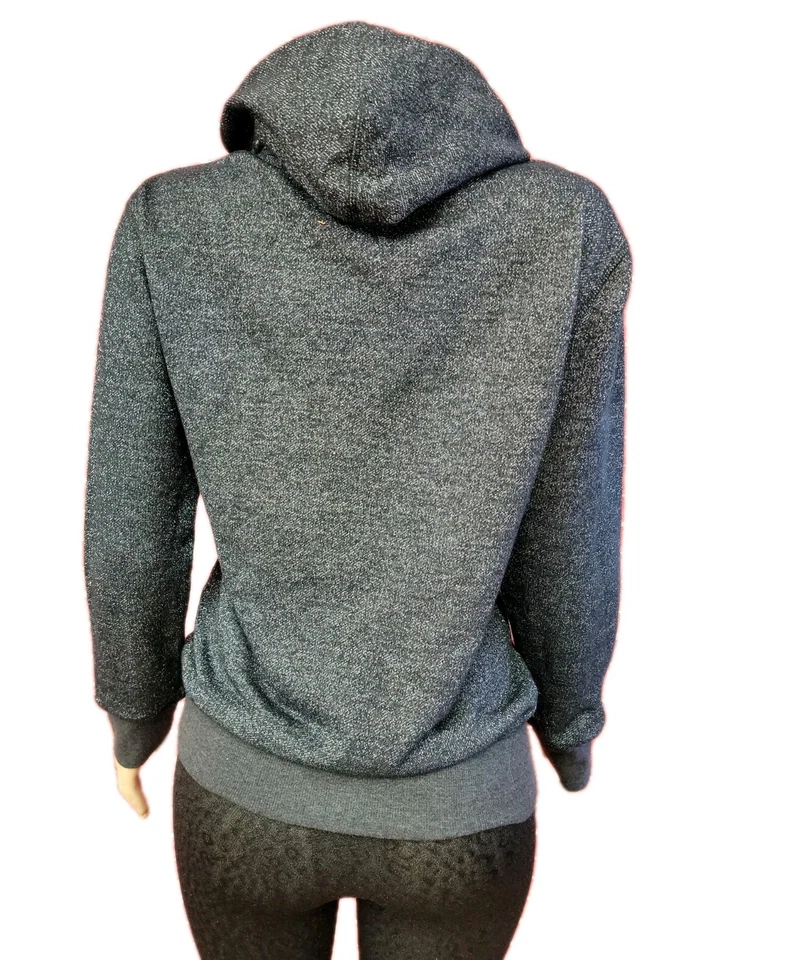 Celine Dion Las Vegas Sudadera con Capucha Brillo Metálico Talla M Gris Negro #W7 Foto 4 de 4