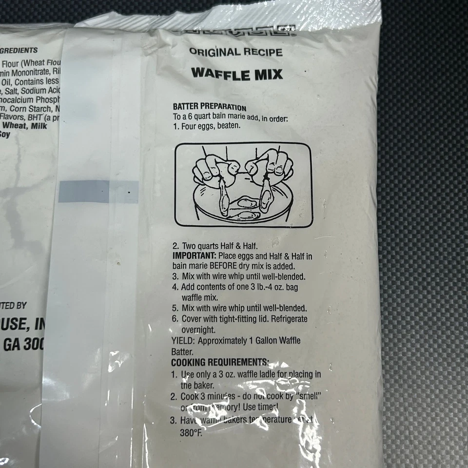 Mezcla de gofres receta original Waffle House 3 lb 4 oz 52 oz sellado tamaño restaurante Foto 4 de 4