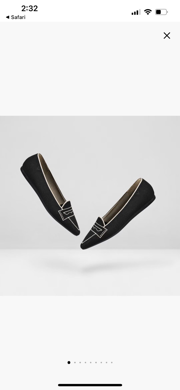 Vivaia Adele Pointed-Toe Patterned Flat Black Ebo… - image 3