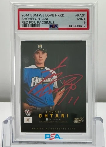 SHOHEI OHTANI 2014BBM WE LOVE HOKKAIDO RED FOIL FACS(/30) #PA01 PSA9!POP3!(RC)