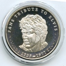 Fans Tribute to Elvis 999 Silver 1 oz Proof Art Medal 1935 - 1977 Round - Q563
