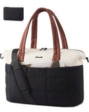 LOVEVOOK Gym Bag for Women Men with Wet L-Size, Beige - Black - Brown