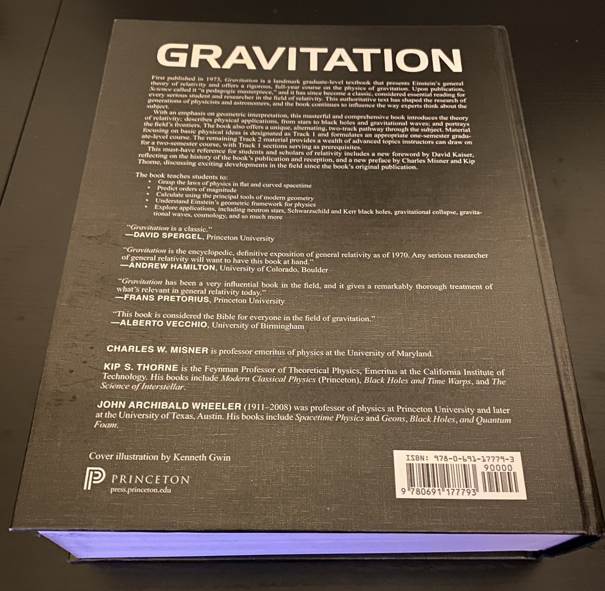 Gravitation Wheeler Misner Thorne Hardcover Book Textbook Physics