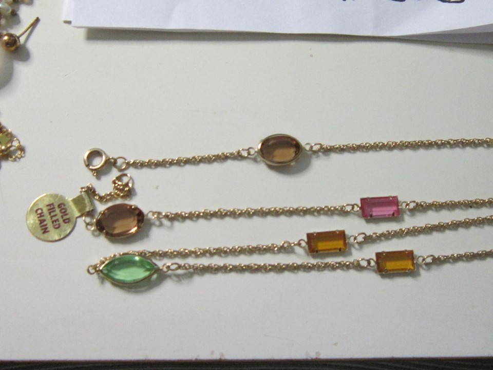 10K 12K 14K 18K GF Gold Filled Jewelry SCRAP & WEARABLE LOT Stones ...