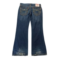 Vtg True Religion Billy Super T Jeans Men's 40 Dark Wash Thick Stitch USA 40x33