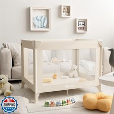 Trimigo Portable Travel Crib and Playpen - Baby Safe Folding Travel Bed w/Mat