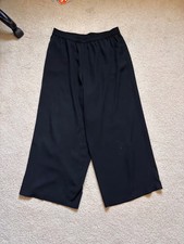 Black Wide Leg Pants Elastic Waist