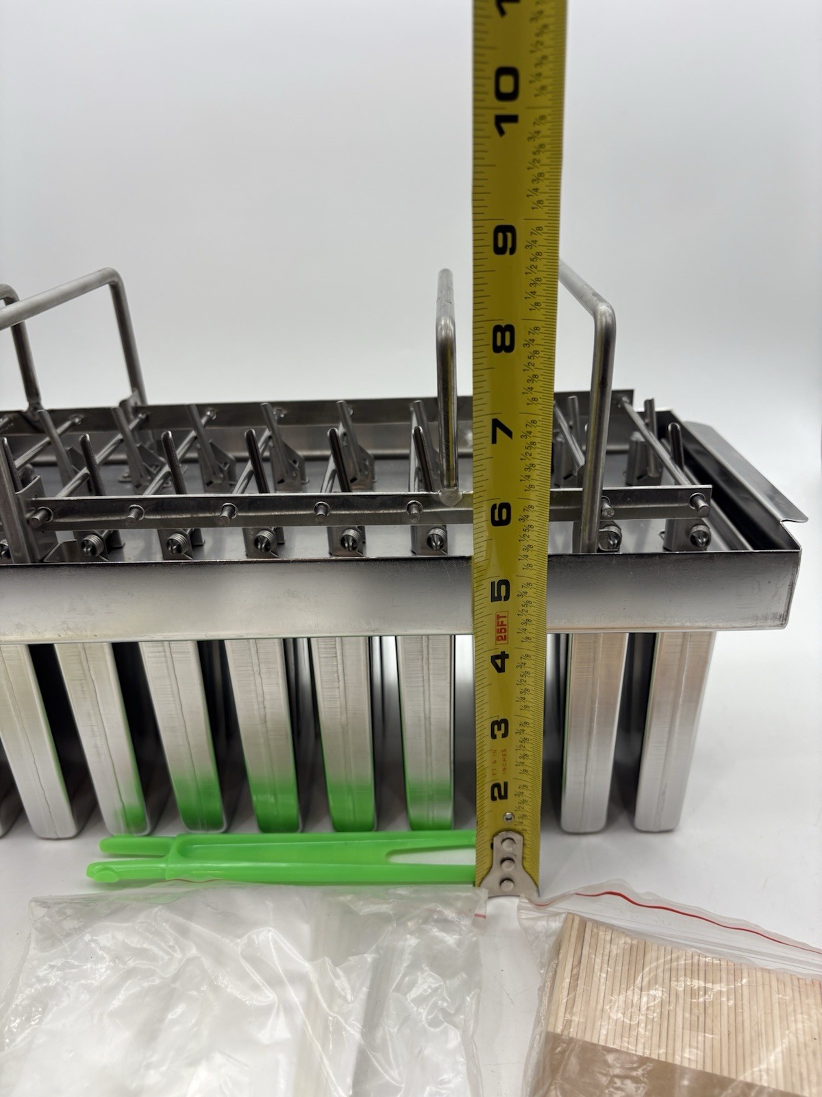 20x Stainless Steel Molds Ice Pop Lolly Popsicle Ice Cream Stick Holder Mold Top