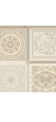 3-ROLLS Versace Home D. wallpaper pearl grey tiles baroque 38704-2 (NEW OTHER)