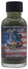OUTLAW PAINTS USMC GREEN FS34095 OP84 30ml Acrylic Lacquer Model Paint