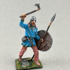 Viking with Spear and Axe 54 mm 1/32, Painted tin toy soldier, Historical figure