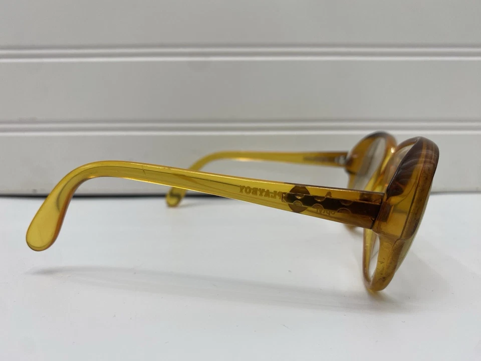 Armações de óculos masculinas vintage Playboy Optyl marrom âmbar 1030-10 fabricadas na Áustria - Imagem 3 de 4