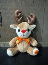 Galerie Reese's Reindeer Plush Stuffed Animal Toy Sparkle Horns 6" Brown Holiday