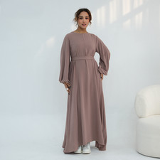 Ladies Women Muslim Long Dress Maxi Evening Gown Dubai Robe Ramadan Gown Kaftan