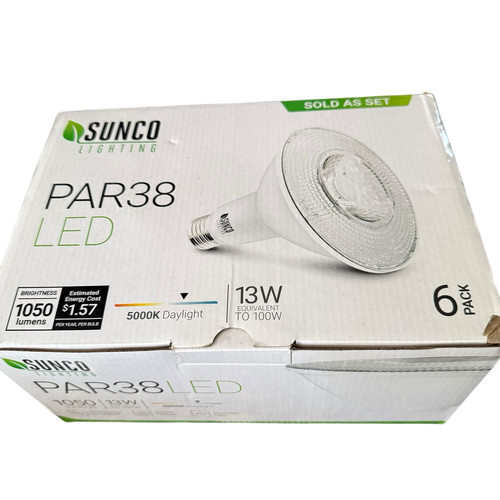 PAR38 LED Flood Light Outdoor Bulb, Waterproof Bright Dimmable, 6000K Daylight 9 - Picture 1 of 8