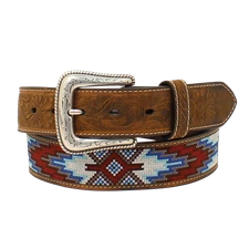 Nocona Men's Embroidered Southwest Inlay Brown Western Belt N210004644