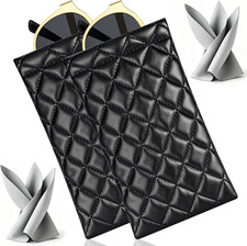 Soft Glasses Case 2 Pack, Leather Eyeglass Case with Squeeze Top, Sunglass Case