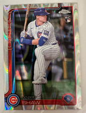 2025 Topps Chrome MATT SHAW Raywave Refractor Rookie card CUBS. rookie card picture
