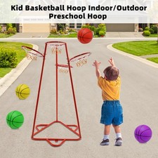 Early Learning 4 Hoop Kid Basketball Hoop Indoor/Outdoor Preschool Hoop Set Red